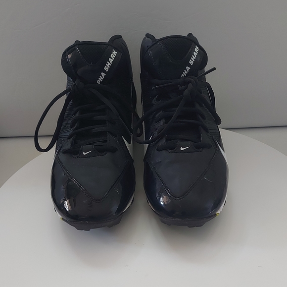 Men's NIKE ALPHA "FAST-FLEX"; Size: 10.5 Black, White, Lime green Sport Cleats. - Picture 2 of 6